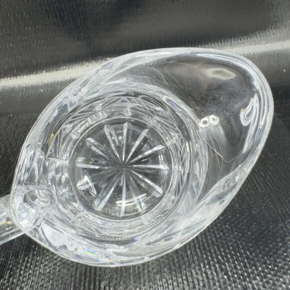 Antique Clear Glass Crystal Small Pitcher‎ Creamer Long Spout Glassware Vintage